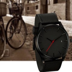 Male Business Casual Quartz Wrist Watch with Leather Watch Strap Gifts Brown belt with white surface