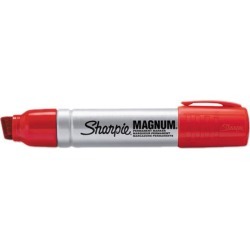 Sharpie 44002 Magnum Oversized Permanent Marker, Chisel Tip, Red