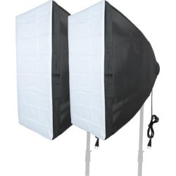 Global Bargains 2Pcs US Plug 50cmx70cm Four Flash Umbrella Softbox Kit for Photo Video Studio