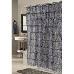Carnation Home Fashions Living Room Decorative Carmen Polyester Shower Curtain in Zebra Print