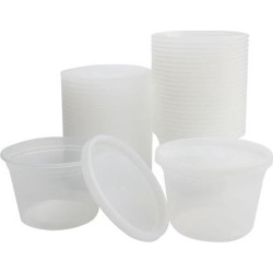 24pcs 16oz Plastic Food Storage Meal Prep Soup Containers Box with Lids Leak Resistant Stackable Reusable Microwave Freezer Safe