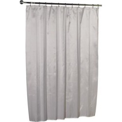 Carnation Home Fashions Lauren Dobby Fabric Shower Curtain in White