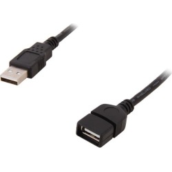 C2G 52107 USB Extension Cable - USB 2.0 A Male to A Female Extension Cable, Black (6.6 Feet, 2 Meters)