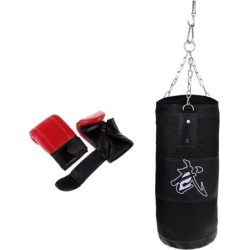 1 Piece Canvas Empty Fitness Punching Bag With PU Leather Boxing Gloves
