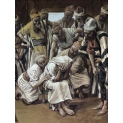 Posterazzi SAL999466 Jacob Mourns His Son Joseph James J Tissot 1836-1902 French Watercolor Jewish Museum New York Print - 18 x 24 in.