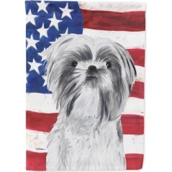 USA American Flag with Shih Tzu Flag Canvas House Size