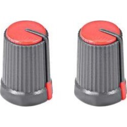 2Pcs Potentiometer Volume Control Knob Cap Plastic Red 6mm Shaft Dia. Rotary Knob 12mm Dia. X 17mm Height