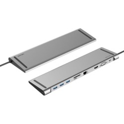 Vention 10 in 1 Type C Docking Station, USB C Adapter with 4K HDMI, VGA,1000M Ethernet RJ45,3*USB3.0,100W PD 3.0,SD & TF Card Reader, 3.5mm Aux.
