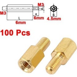 Motherboard M3 Male x Female 6mm+6mm Brass Screw Threaded Hex Standoff Spacer