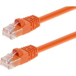 Monoprice Cat6 Ethernet Patch Cable - Network Internet Cord - RJ45, Stranded, 550Mhz, UTP, Pure Bare Copper Wire, Crossover, 24AWG, 50ft, Orange