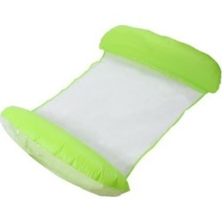 Inflatable Green and White Swimming Pool Lounger Float, 61-Inch