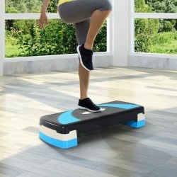 Soozier Adjustable Aerobic Stepper Step Exercise Trainer Workout Fitness Yoga Risers (Blue)