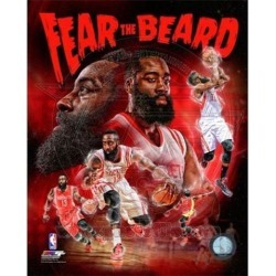 Posterazzi PFSAARS22001 James Harden Fear the Beard Portrait Plus Sports Photo - 8 x 10 in.