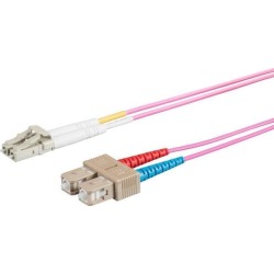 Monoprice Fiber Optic Cable - 2 Meter - Purple OM4, LC/ST, Multi Mode Duplex, (50/125 Type) - Entegrade Series
