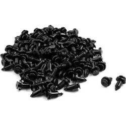 100 Pcs Black Plastic Rivet Push-Type Fastener Clips 8.5mm Hole Diameter