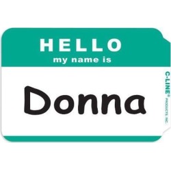 C-Line Hello My Name Is Badge 3-1/2'x2-1/4' 100/BX Green 92233