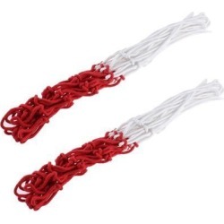 Unique Bargains 2 Pcs 20 Long Durable Thickened Nylon Basketball Nets White Red