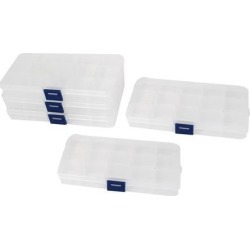 Unique Bargains Plastic Case Fishing Lure Bait Storage Angling Tackle Box Container Clear 5PCS