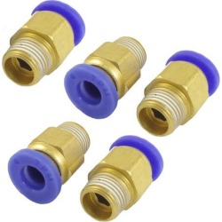 Unique Bargains 9.5mm Thread to 6mm Hole Tube Air Push in Fast Connector 5pcs