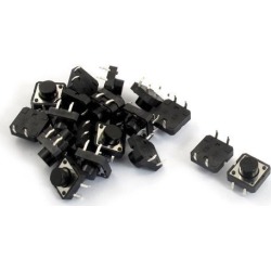 20 x Momentary Tact Push Button Switch 4 Pin DIP Through Hole 12x12x7mm