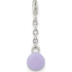 Sterling Silver Lilac Enamel Bead 1/2in Dangle Enhancer