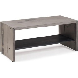 42' Solid Rustic Reclaimed Pine Wood Entry Bench - Gray