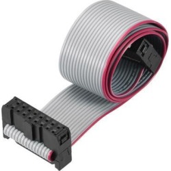 IDC Wire Flat Ribbon Cable FC/FC Connector A-type 16Pins 2.54mm Pitch 30cm Length Gray