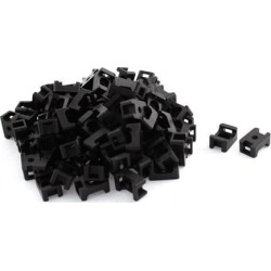 Unique Bargains 5mm Width Black Plastic Base Saddle Type Wire Holder Cable Tie Mount 100 Pcs