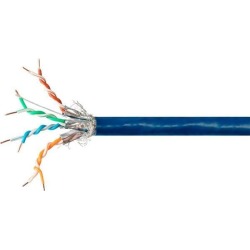Monoprice Cat7 Bulk Network Cable - 1000 feet - Blue 10G, 650MHz, S/FTP, Solid, 23AWG, Bare Copper - Entegrade Series