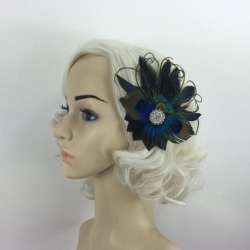 Cute Peacock Feather Bridal Wedding Hair Clip Headpiece Hair Accessory
