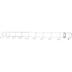Unique Bargains 10-Haners Home Bathroom Metal Wall Mounted Hook Rail Towel Coat Rack