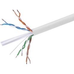 Monoprice Cat6 Ethernet Bulk Cable - Network Internet Cord - Solid, 500Mhz, UTP, CMR, Riser Rated, Pure Bare Copper Wire, 23AWG, 1000ft, White