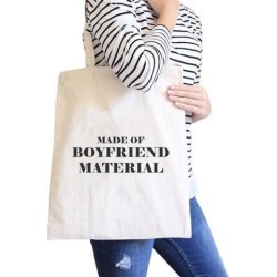 buy  Boyfriend Material Funny Saying Canvas Shoulder Bag Gift Ideas cheap online