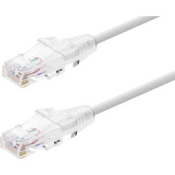 Monoprice Cat6 Ethernet Patch Cable - 10 feet - White Snagless RJ45 Stranded 550MHz UTP CMR Riser Rated Pure Bare Copper Wire 28AWG - SlimRun Series
