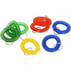 Unique Bargains 8Pcs Multicolor Stretchy Coiled Band Hand Wrist Keychain Key Holder