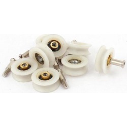 8pcs Nylon Roller Sliding Door Window Weight Pulley w Phillips Drive Head Screw