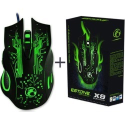 ESTONE Professional Wired Gaming Mouse, X9 Gaming Mice 6 Button 2400 DPI LED Optical USB Gamer Computer Mouse Mice Cable Mouse for Pro Game.