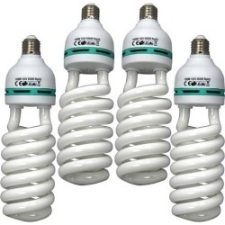 4x Four 105W CFL Compact Fluorescent Photography Light Bulb 5500K Cool Daylight
