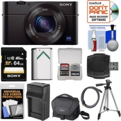 Sony Cyber-Shot DSC-RX100 III Wi-Fi Digital Camera with 64GB Card + Battery & Charger + Case + Tripod + Kit