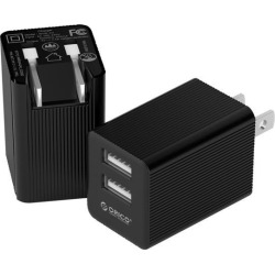 ORICO Portable 12W Dual USB Wall Charger PowerPorts (2 USB 2.4A Charger Ports Foldable Plug) for iPhone 7 / 6s / Plus, iPad Air 2 / mini 3, Galaxy S7