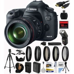Canon EOS 5D Mark III 22.3 MP Full Frame CMOS Digital SLR Camera with EF 24-105mm f/4 L IS USM Lens includes 16GB Memory + Flash + Battery +.