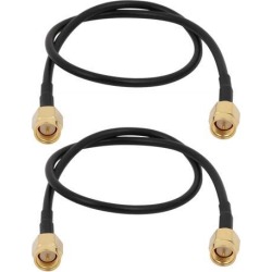 2pcs RG174 Antenna WiFi Pigtail Cable SMA Male to Male Connector 30cm Long