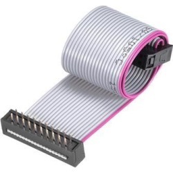 IDC Wire Flat Ribbon Cable FC/FD Connector A-type 20Pins 2.54mm Pitch 0.2m Length Gray