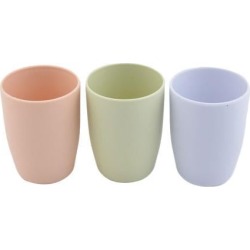 Home Plastic Cylinder Water Container Toothbrush Holder Gargle Cup 380ml 3pcs
