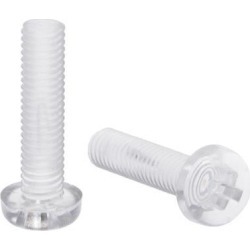 M5x20mm Plastic Screws PC Transparent Acrylic Phillips Cross Pan Hand Tighten Screw 50Pcs