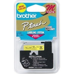 Brother P-Touch MK631 M Series Tape Cartridge for P-Touch Labelers, 1/2w, Black on Yellow