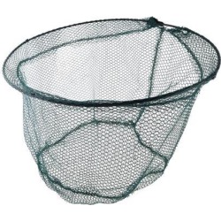 Unique Bargains 0.31' x 0.2' Nylon Metal Portable Fishing Landing Net Fish Angler Mesh for Fishermen Green Black
