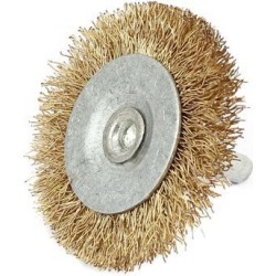 6mm Shank 50mm Dia T Shaped Steel Wire Polishing Brush for Rotary Tool