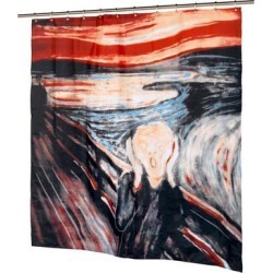 Carnation Home Fashions FSC13-SM 72 x 72 in. The Scream Fabric Shower Curtain, Multi Color