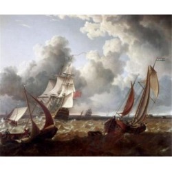 Posterazzi SAL900123294 Shipping Off the Coast of Holland Powell Arthur James Emery 1864-1956 American Poster Print - 18 x 24 in.
